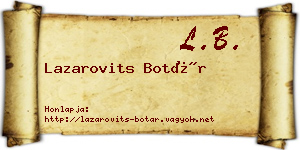 Lazarovits Botár névjegykártya